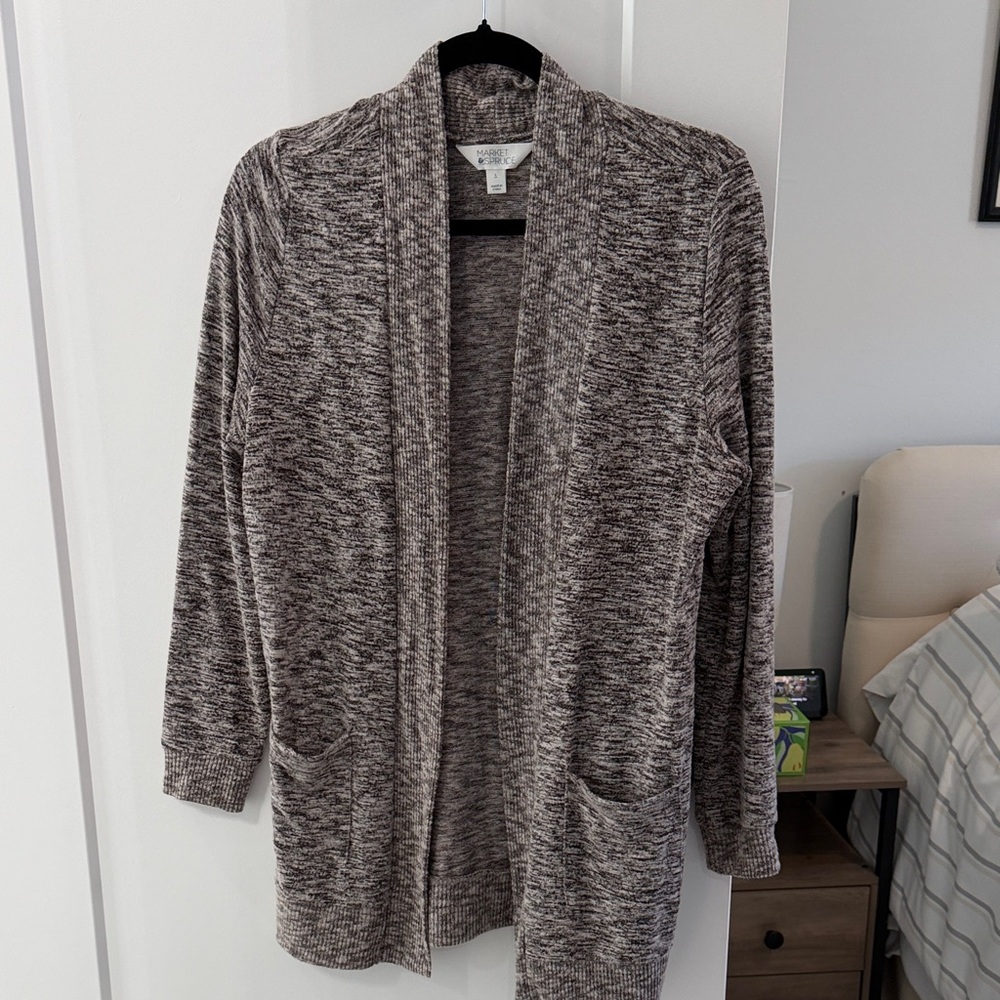 Market & Spruce Marled Gray Cardigan
